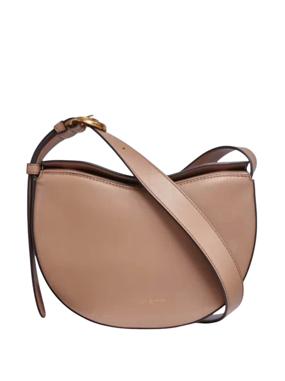 Donna Karen New York Valley Stream Leather Buckle Crossbody Adjustable Strap